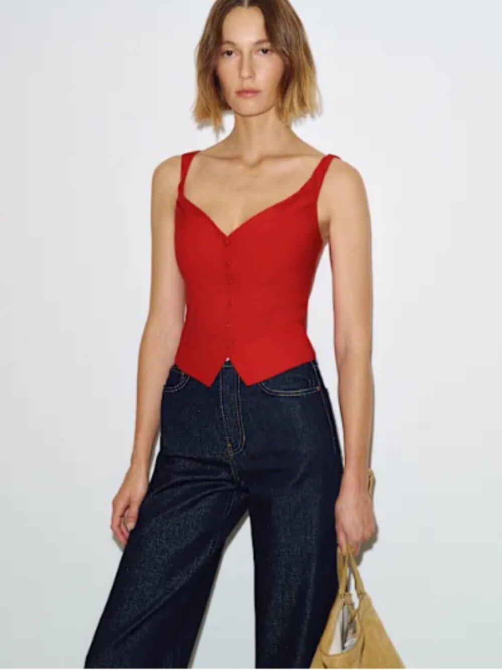Reformation Tana Top Red - Size 4